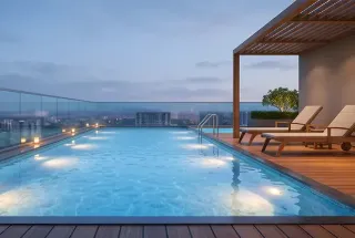 Infinity Heated Swimming Pool at Parth Lake View
